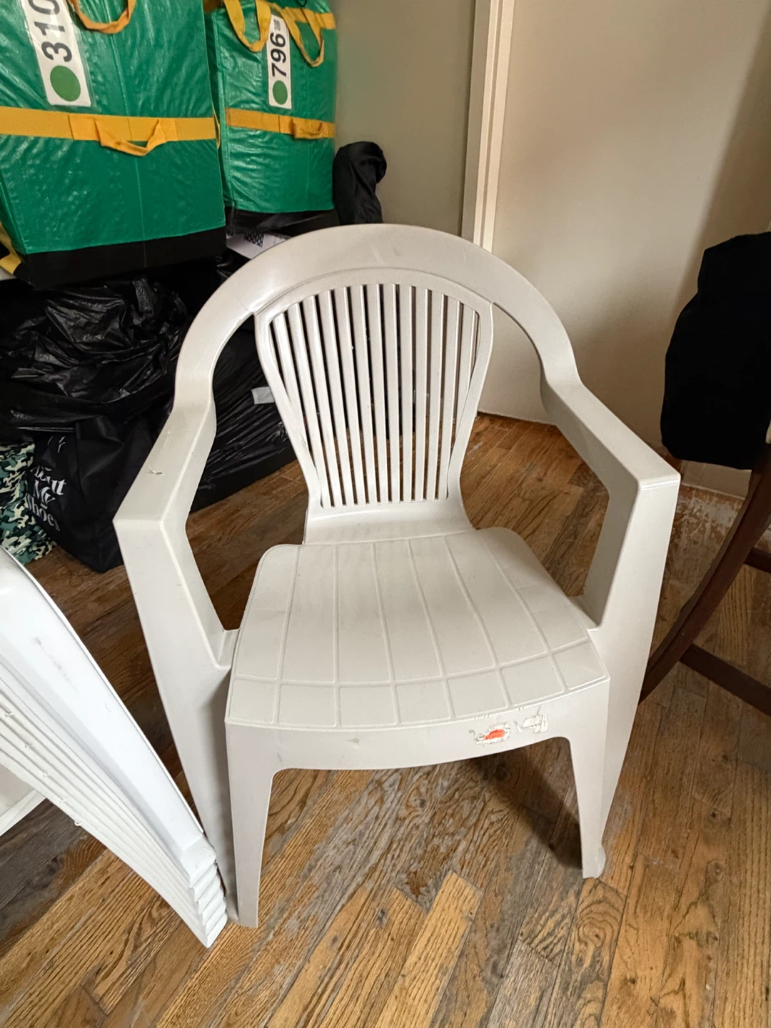 Stackable White Plastic Chairs
