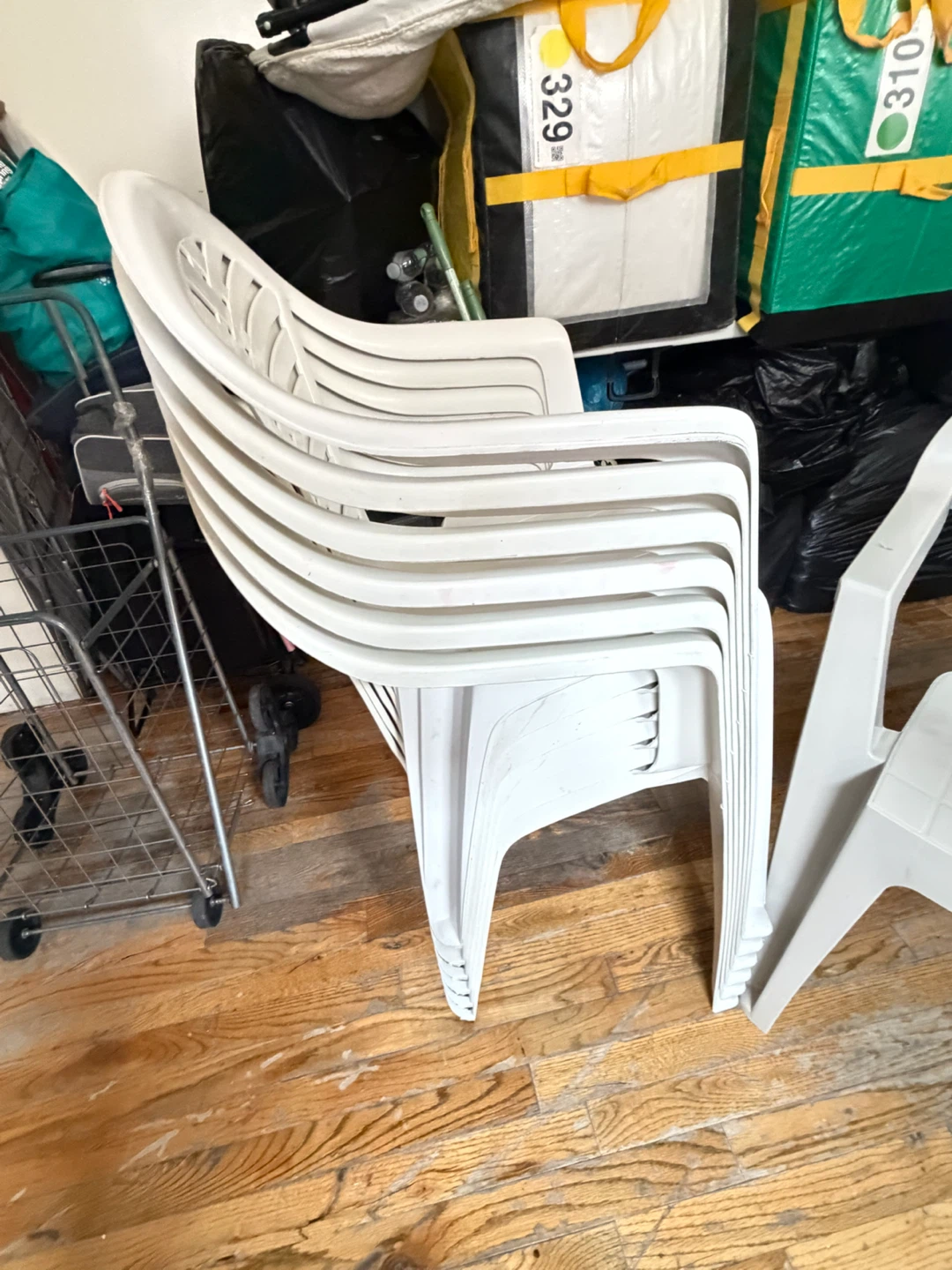 Stackable White Plastic Chairs - photo 2