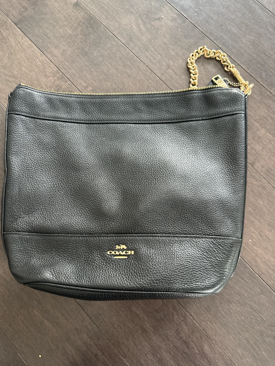 Coach Leather Shoulder Bag - Black