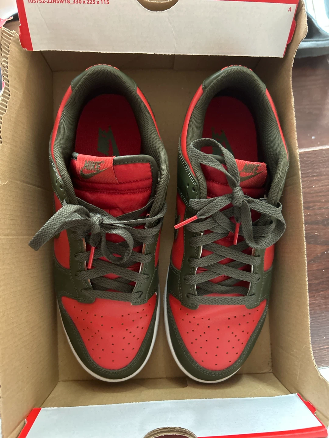Nike Dunk Low Red & Olive Sneakers