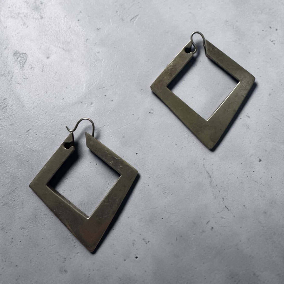 Matte Finish Angular Drop Earrings