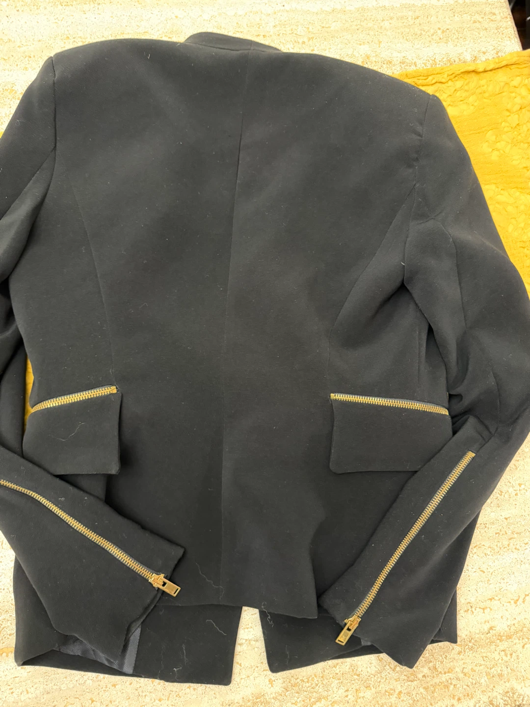 Zara Basic Black Blazer with Gold Zippers - photo 3