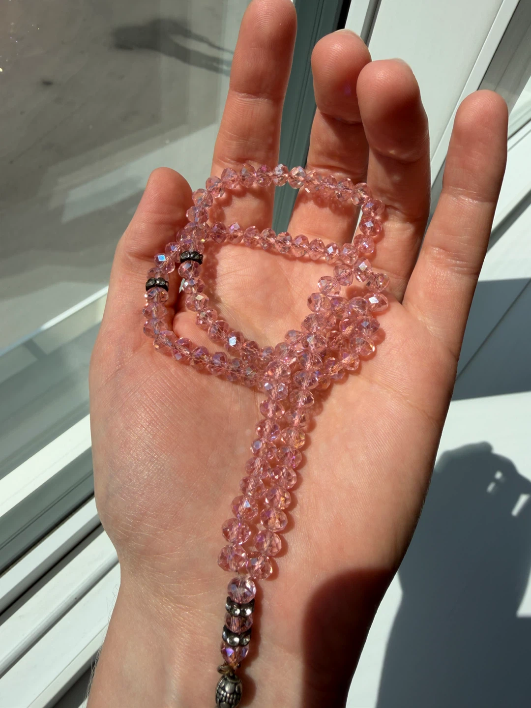 Pink Crystal Prayer Beads (Misbaha / Tasbih / Mala beads)