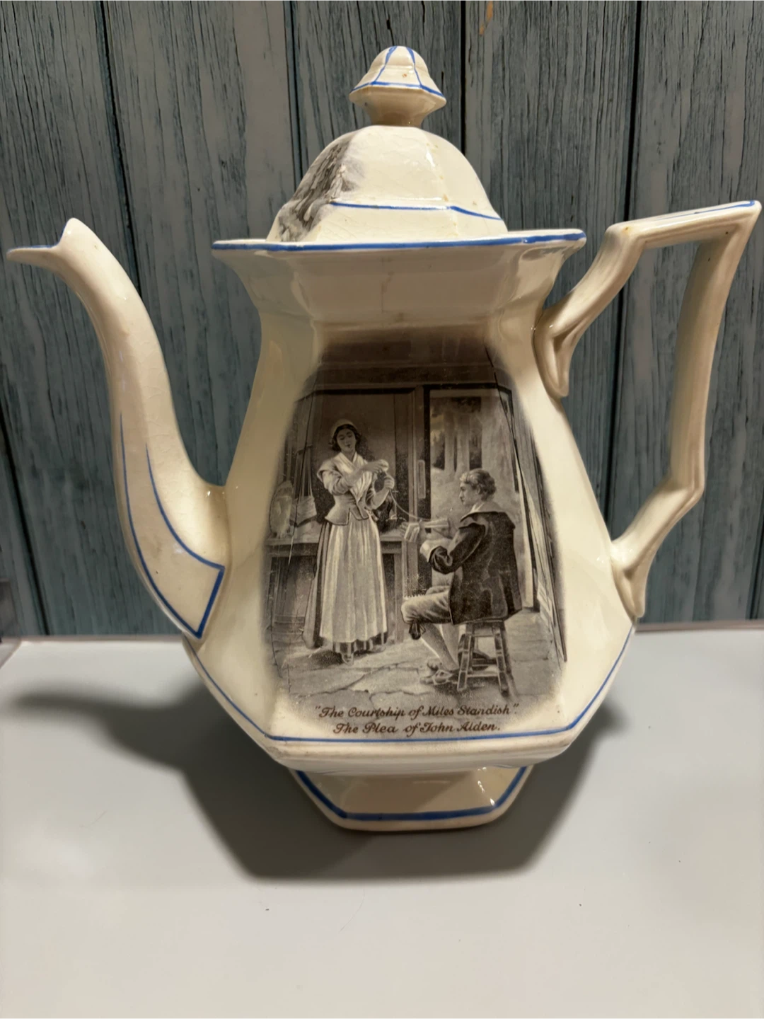 Vintage "The Courtship of Miles Standish" Teapot