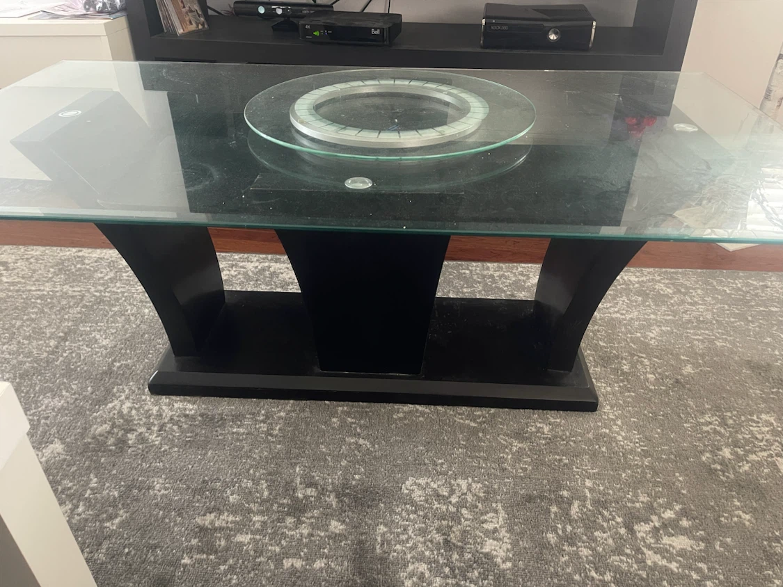Glass Coffee Table with Swivel Tray - photo 2