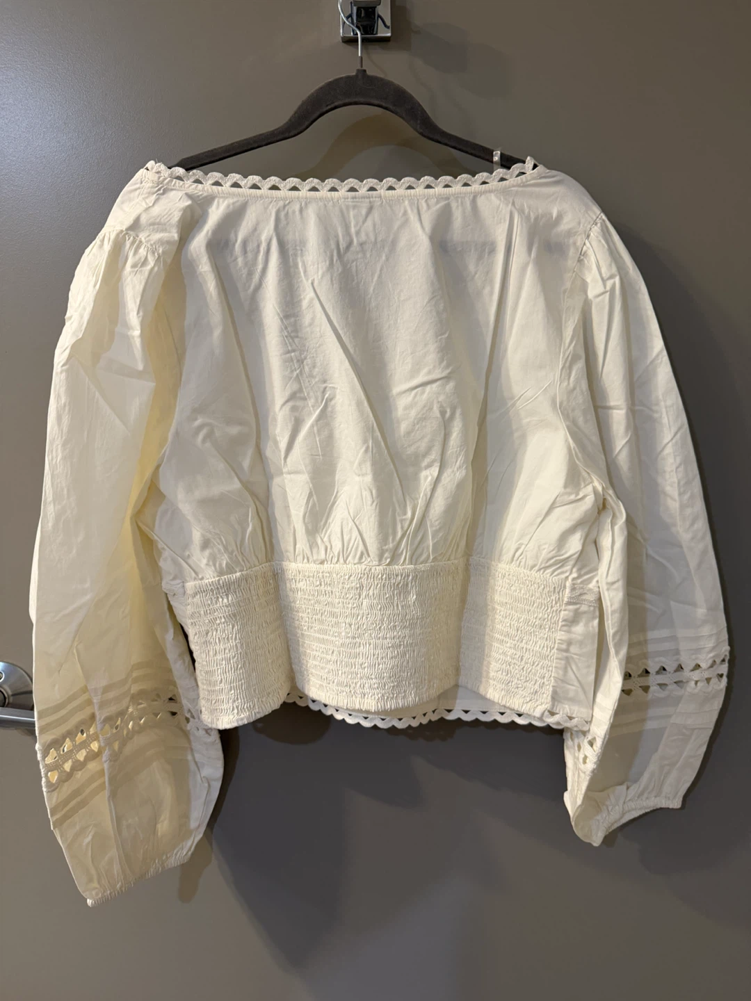 NWT A new Day Cream bishop Sleeve Blouse 1X - photo 3