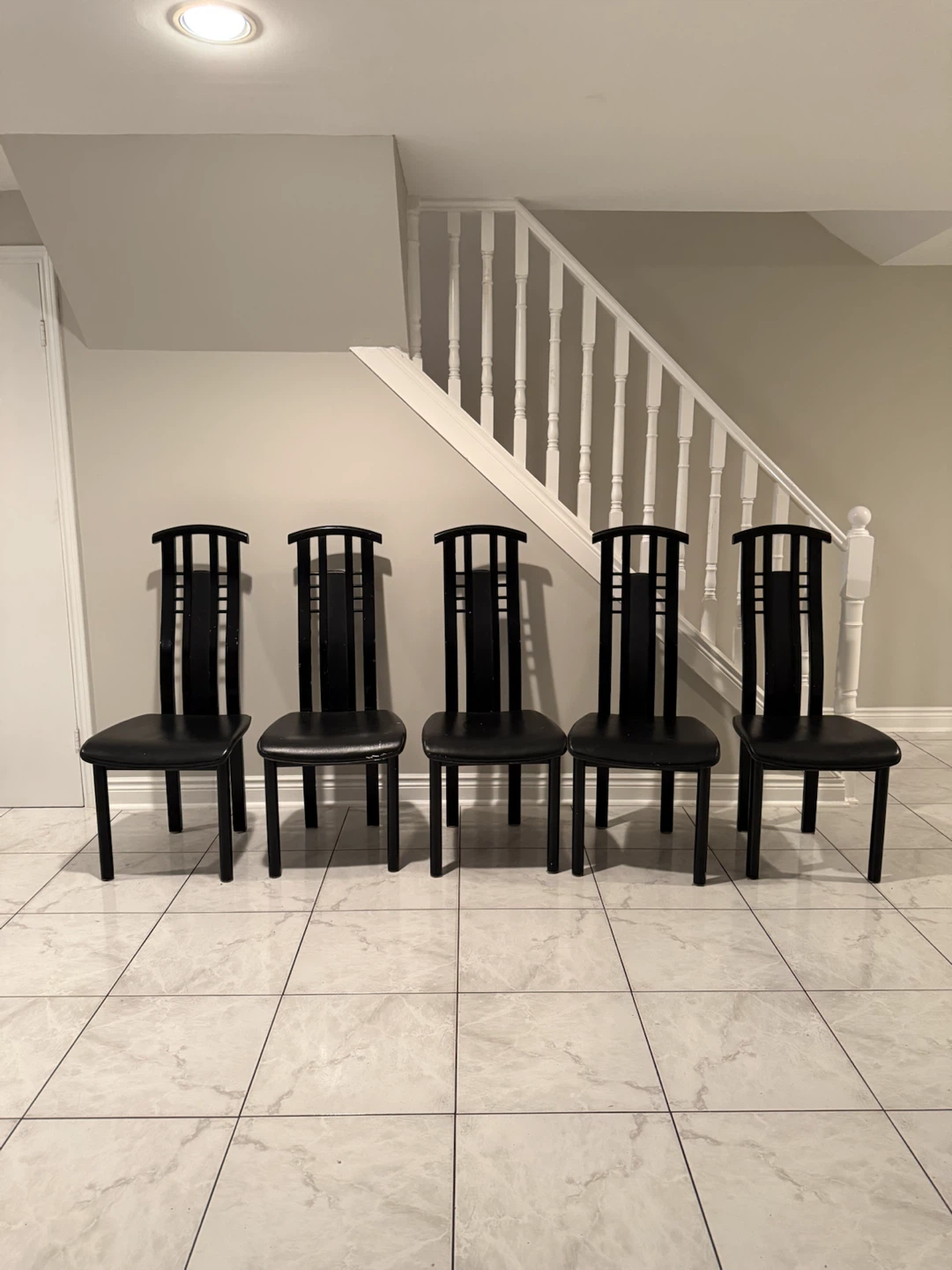 Set of 5 Black Dining Chairs