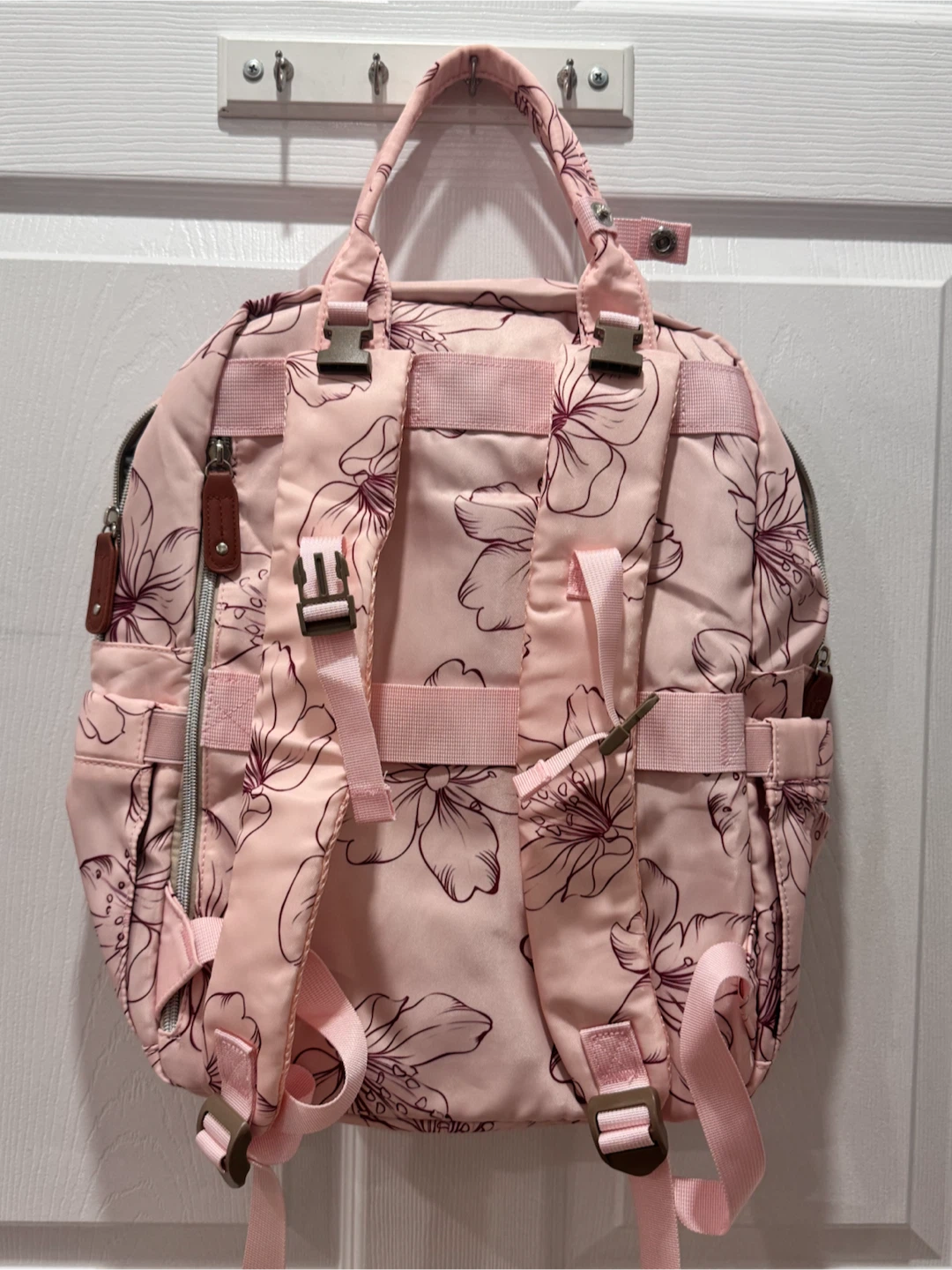 Pink Floral diaper bag