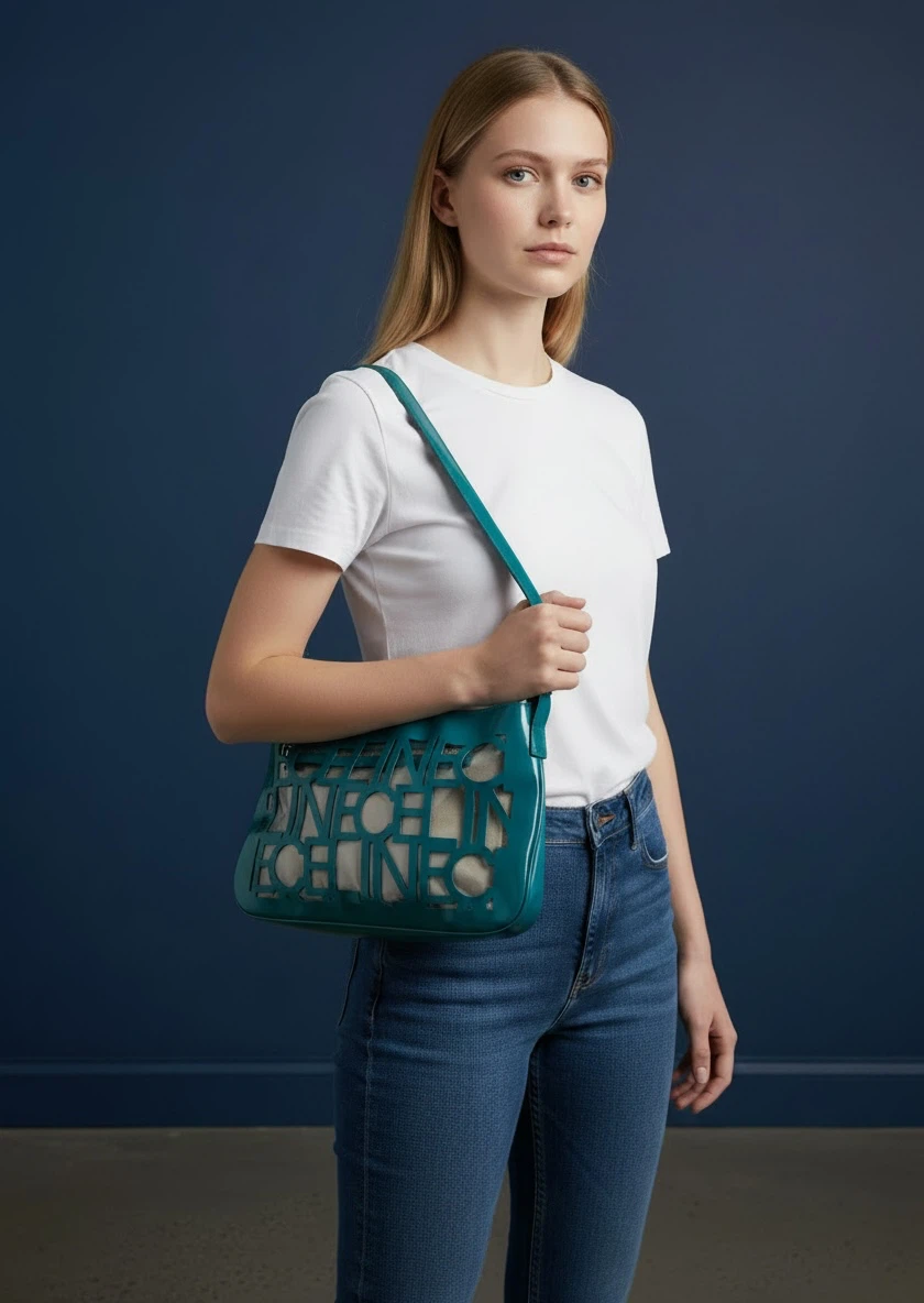 Vintage Céline Patent Leather Cut-Out Logo Shoulder Bag - photo 2