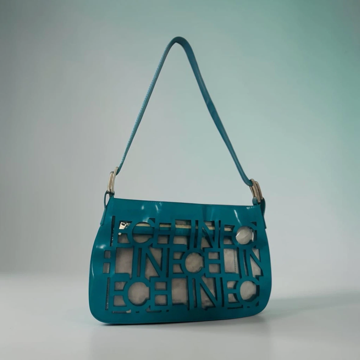 Vintage Céline Patent Leather Cut-Out Logo Shoulder Bag - photo 3