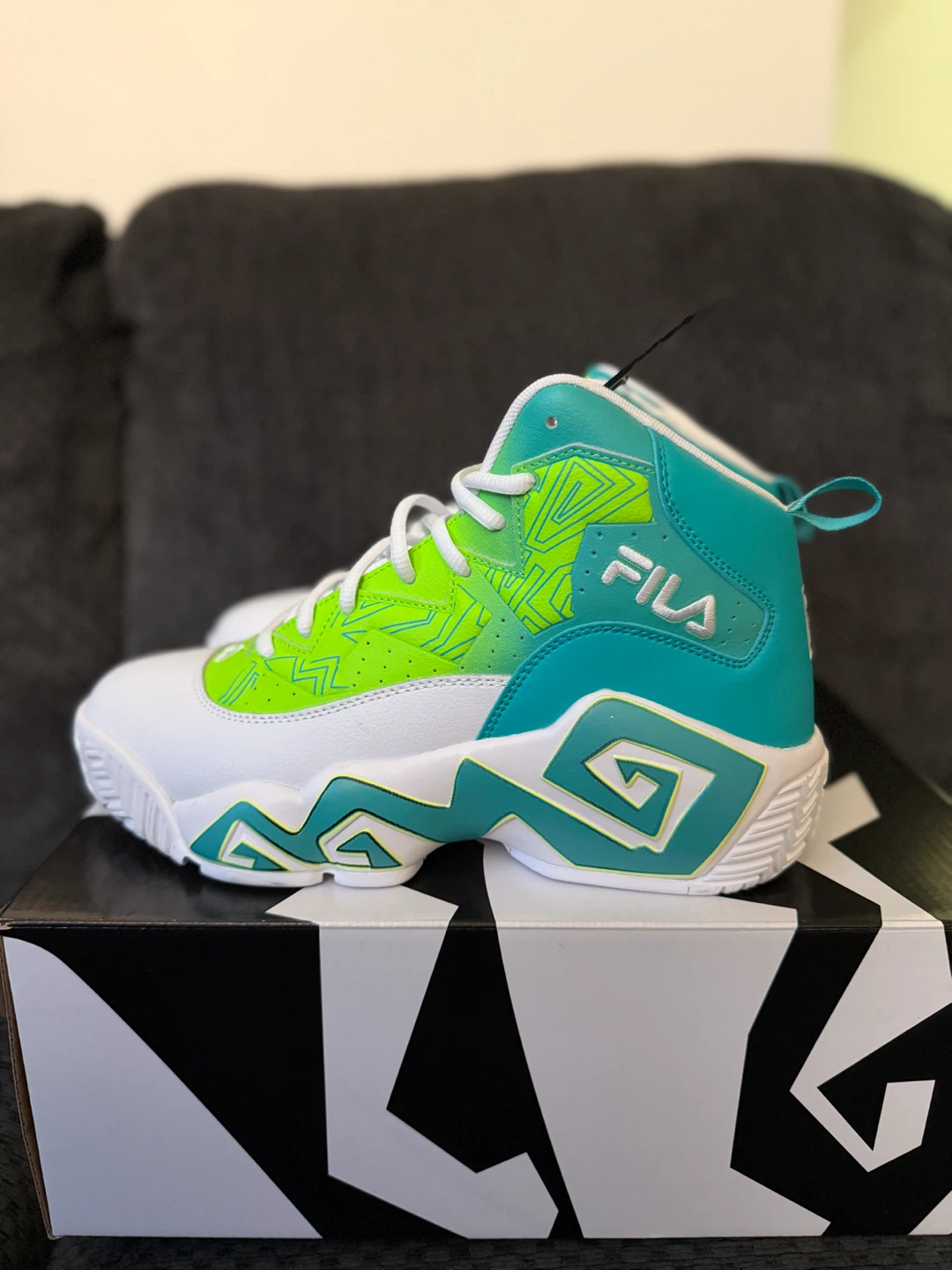 Fila Mid-Top Sneakers Teal & Neon Green