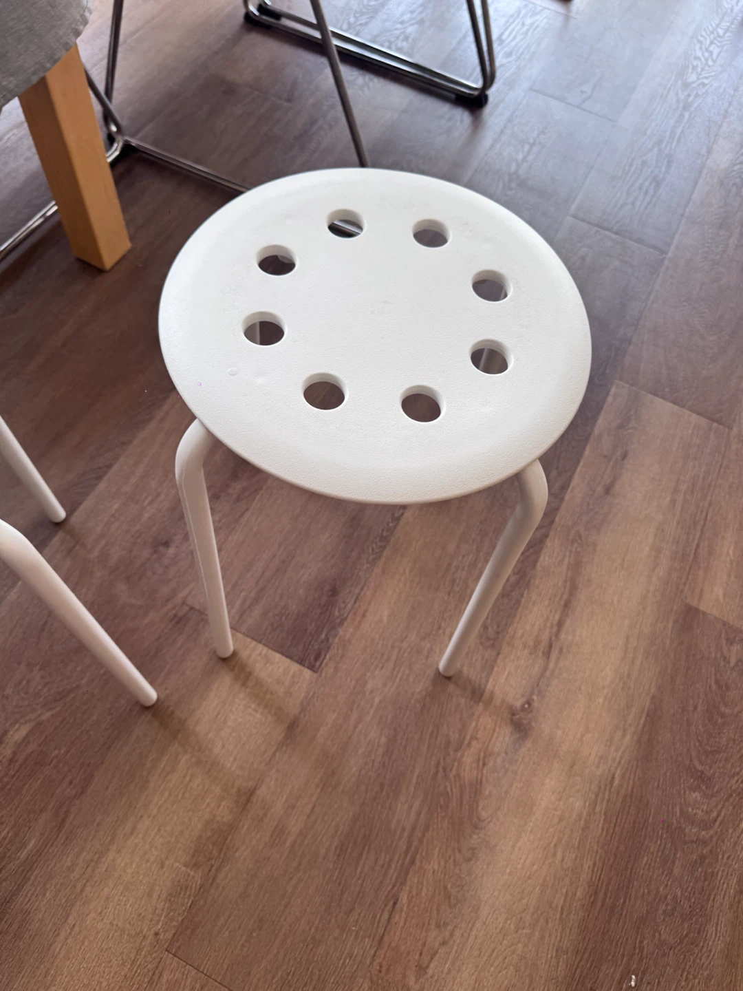 Three of White IKEA MARIUS Stools - photo 2