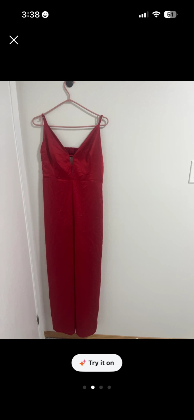 Dynamite Clothing Red Wide Leg Satin Jumpsuit - photo 2