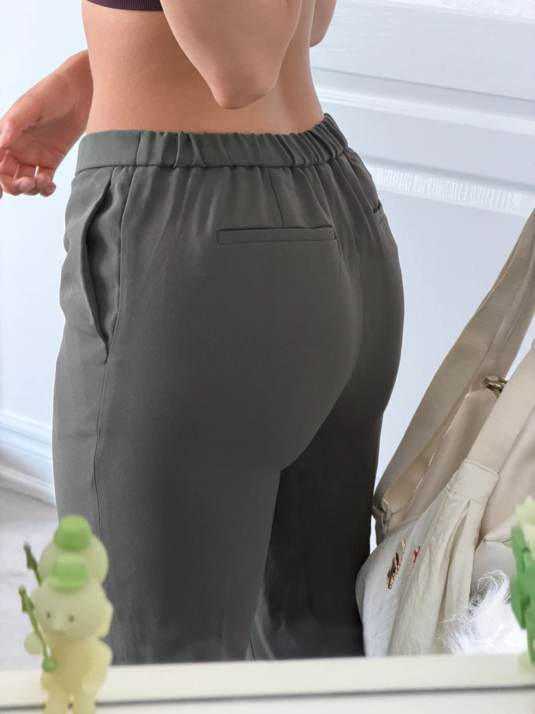 Babaton Olive Green Trousers Size 4 - photo 2