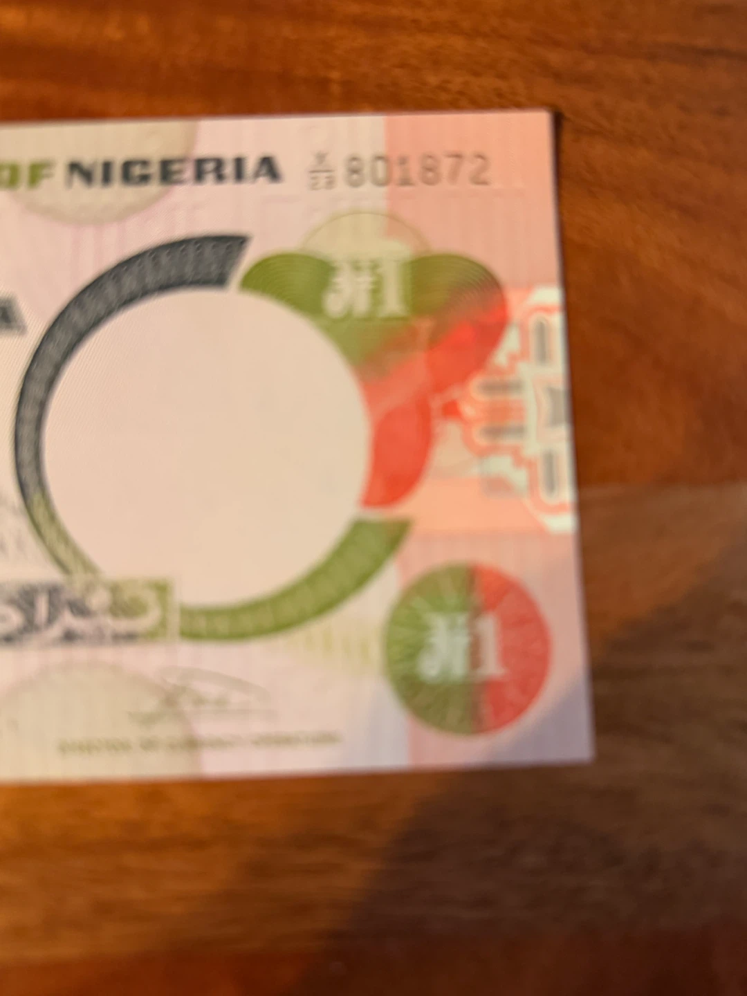 Central Bank of Nigeria 1 Naira Banknotes Ser.Nos. 801872-801880 - photo 4