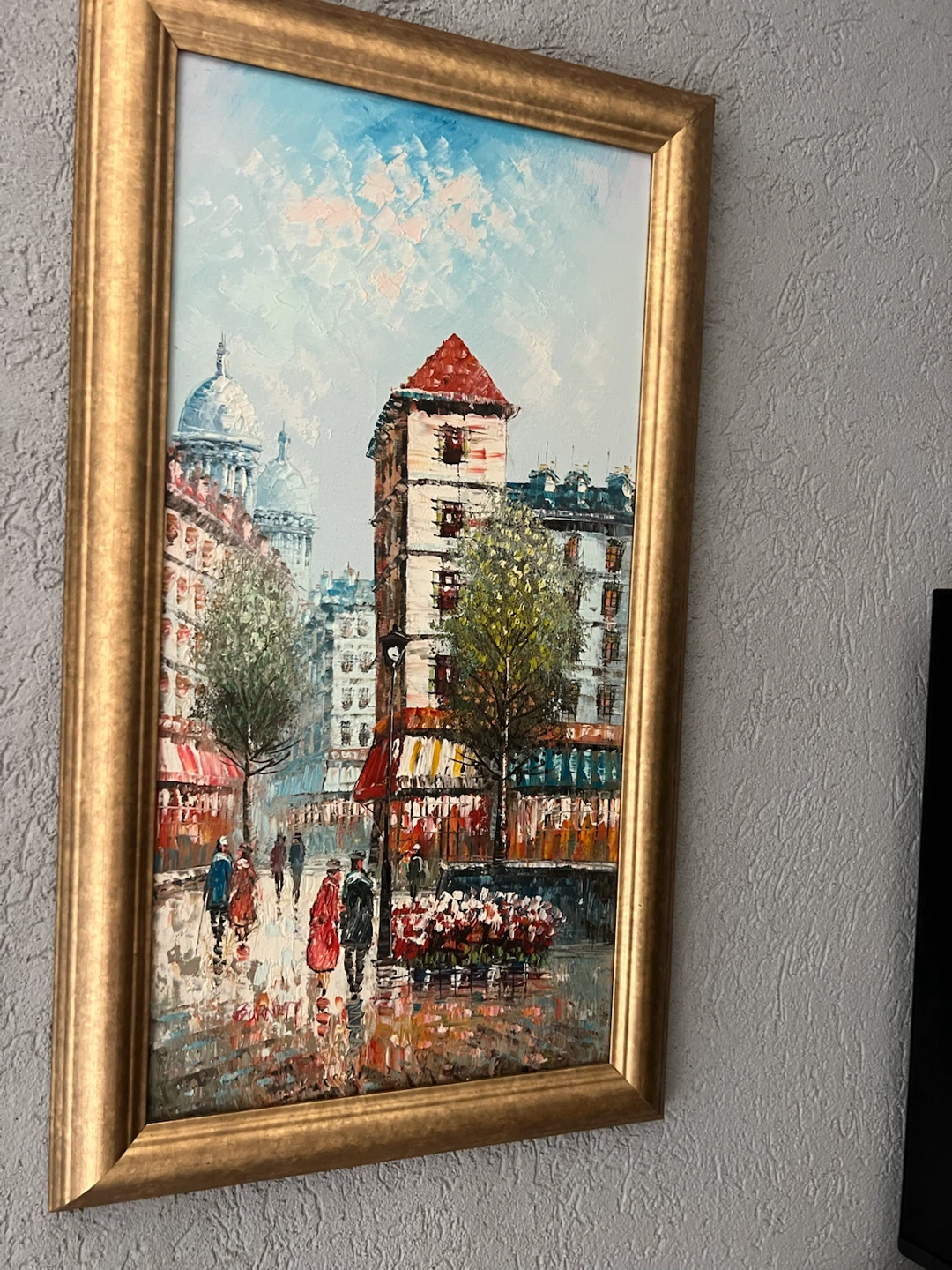 Oil Painting of Paris Street Scene by Burnell
