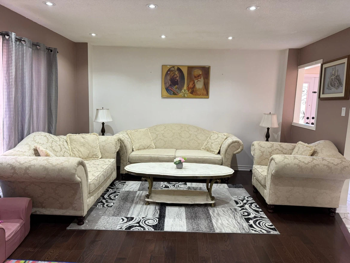 Cream Sofa Set, coffee table and side tables