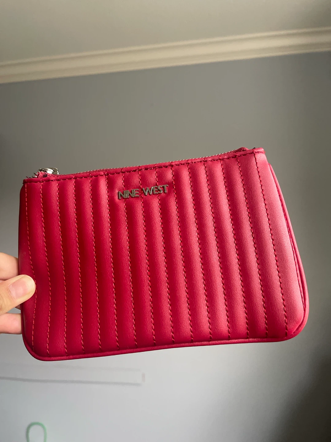 Nine West Red Quilted Clutch Pouch