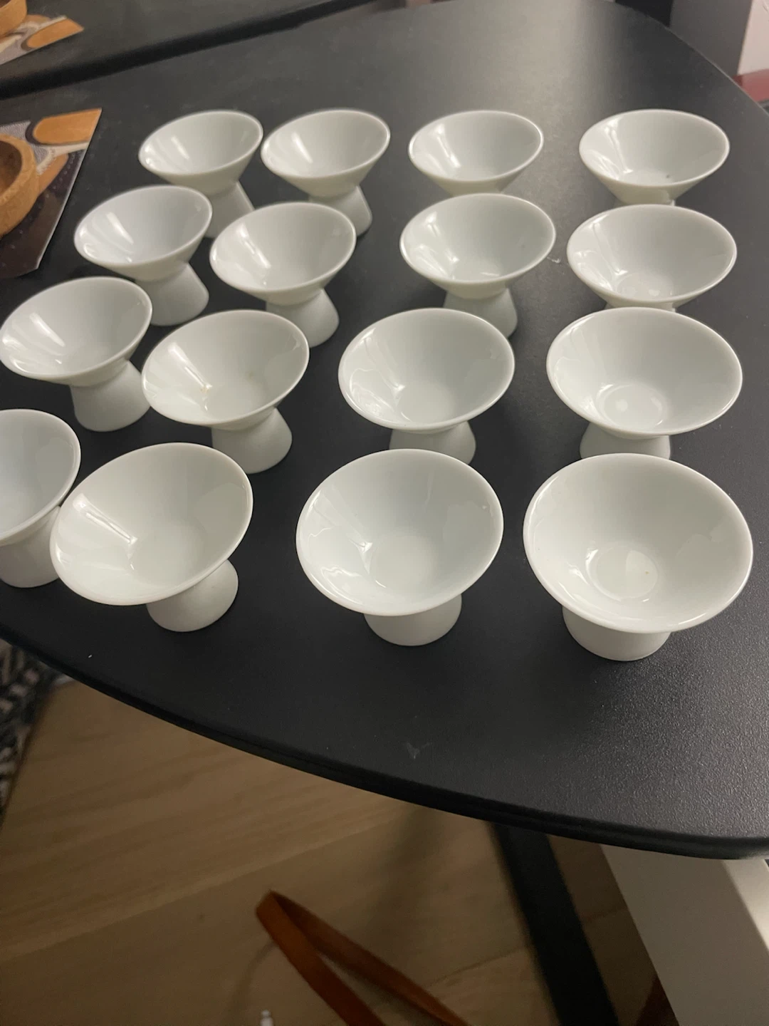 Set of 18 White Ceramic pots