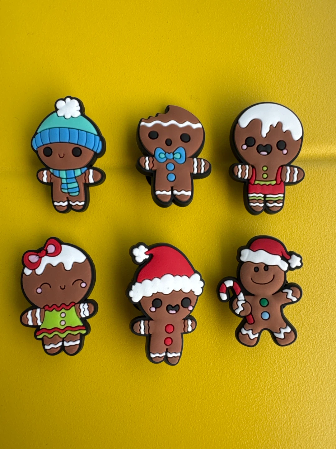 6 Christmas Gingerbread Man Jibbitz Charms