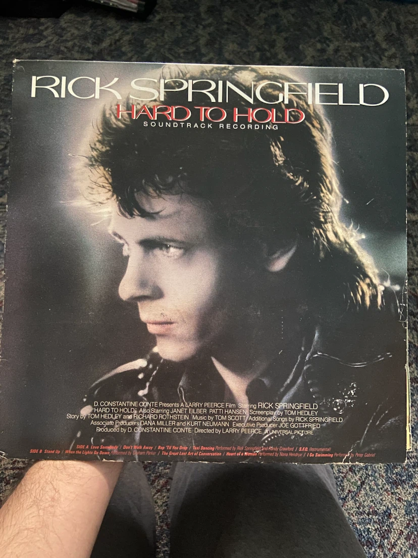 Rick Springfield Hard to Hold Soundtrack Recording Vinyl Record