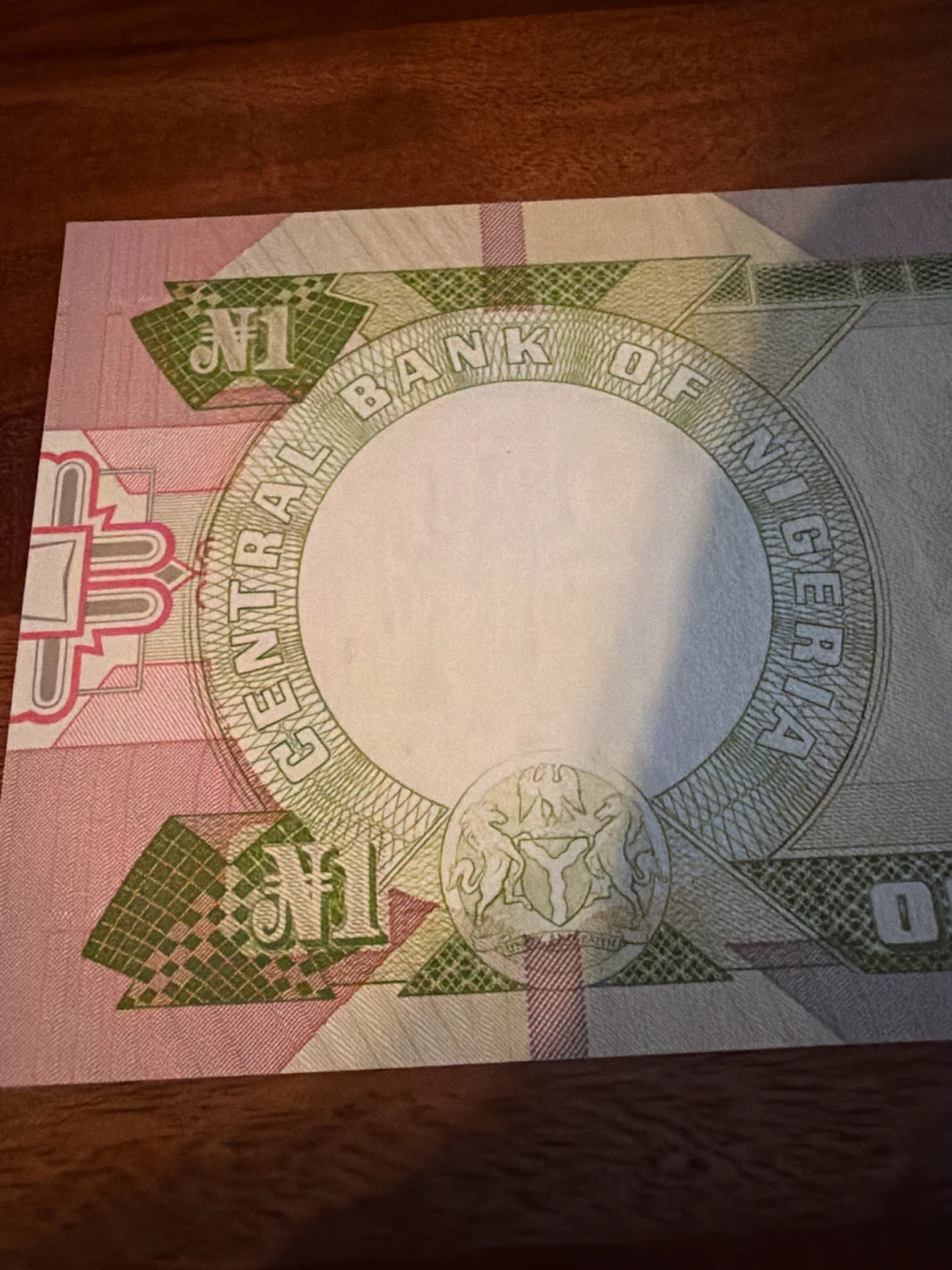 Central Bank of Nigeria 1 Naira Banknote Ser. No. 801853 - photo 4