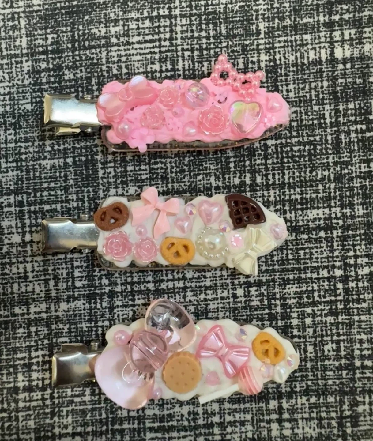 Set of 3 Kawaii Dessert Hair Clips