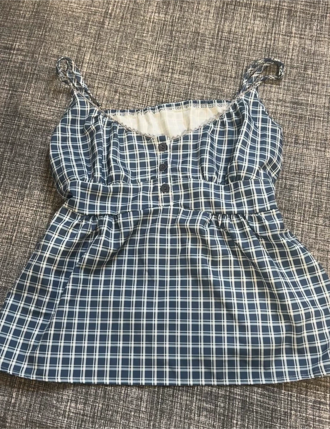 Blue Plaid Camisole Top brandy dupe