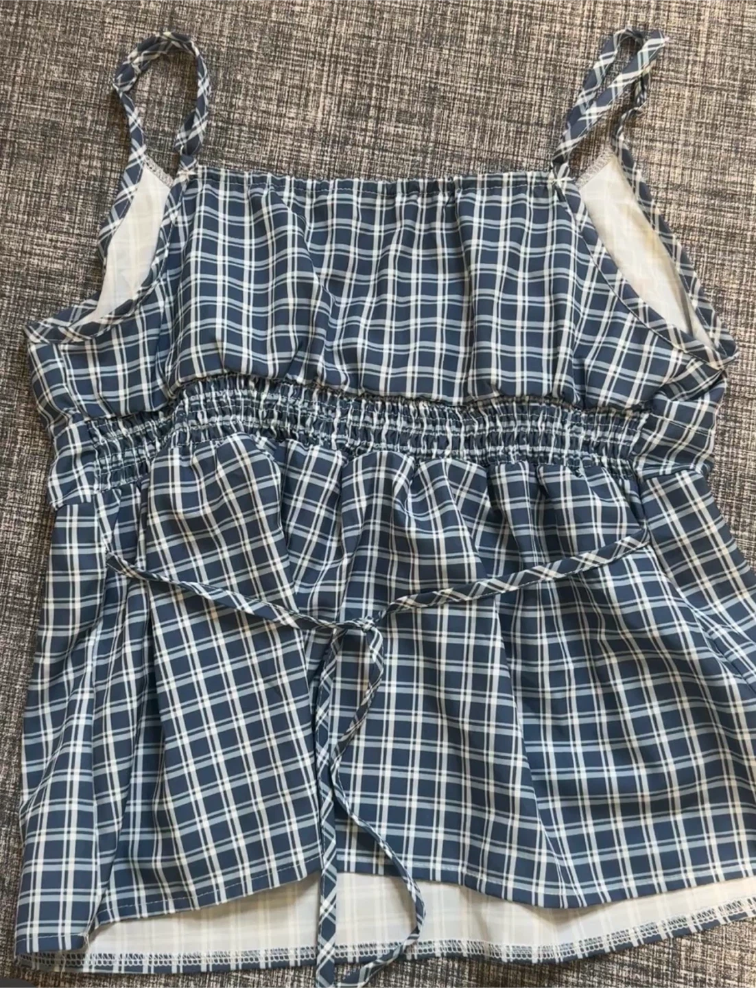 Blue Plaid Camisole Top brandy dupe - photo 2
