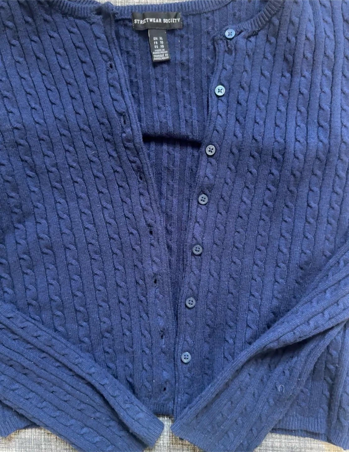 Streetwear Society Navy Cable Knit Cardigan - photo 2