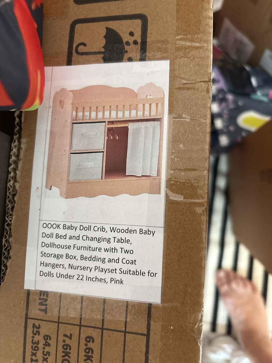 OOOK Baby Doll Crib, Wooden Baby Doll Bed and Changing Table