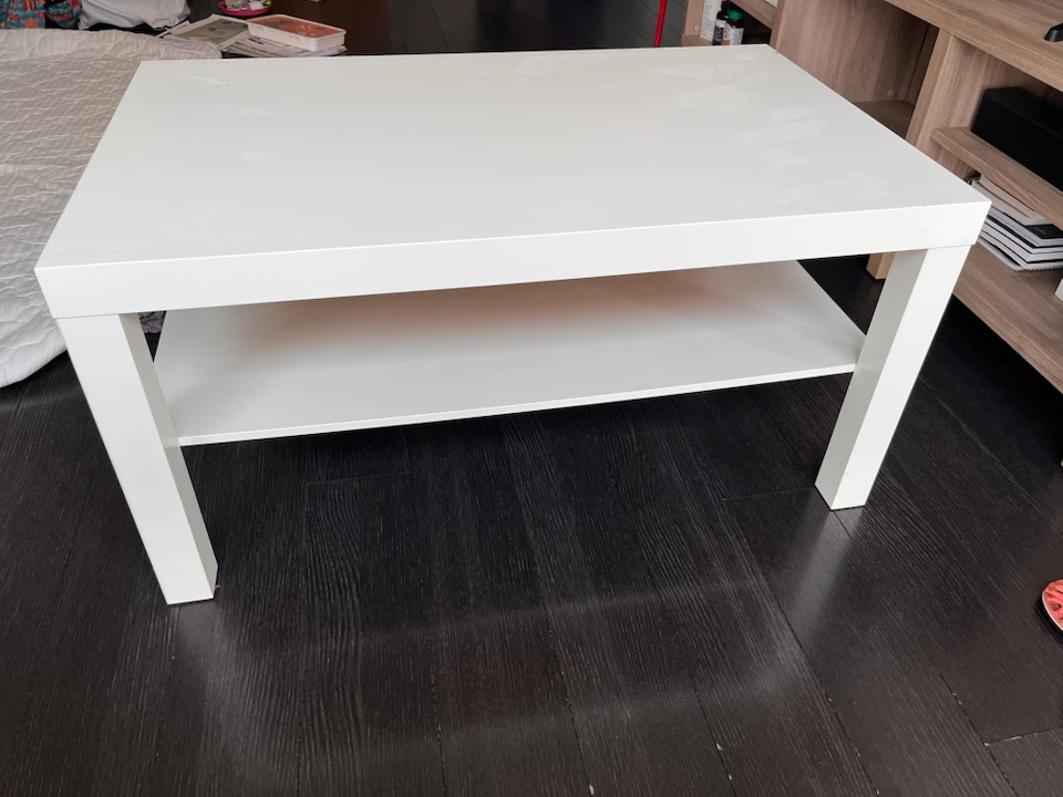 IKEA White Coffee Table with Shelf