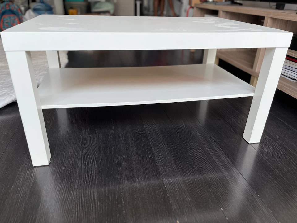 IKEA White Coffee Table with Shelf - photo 3