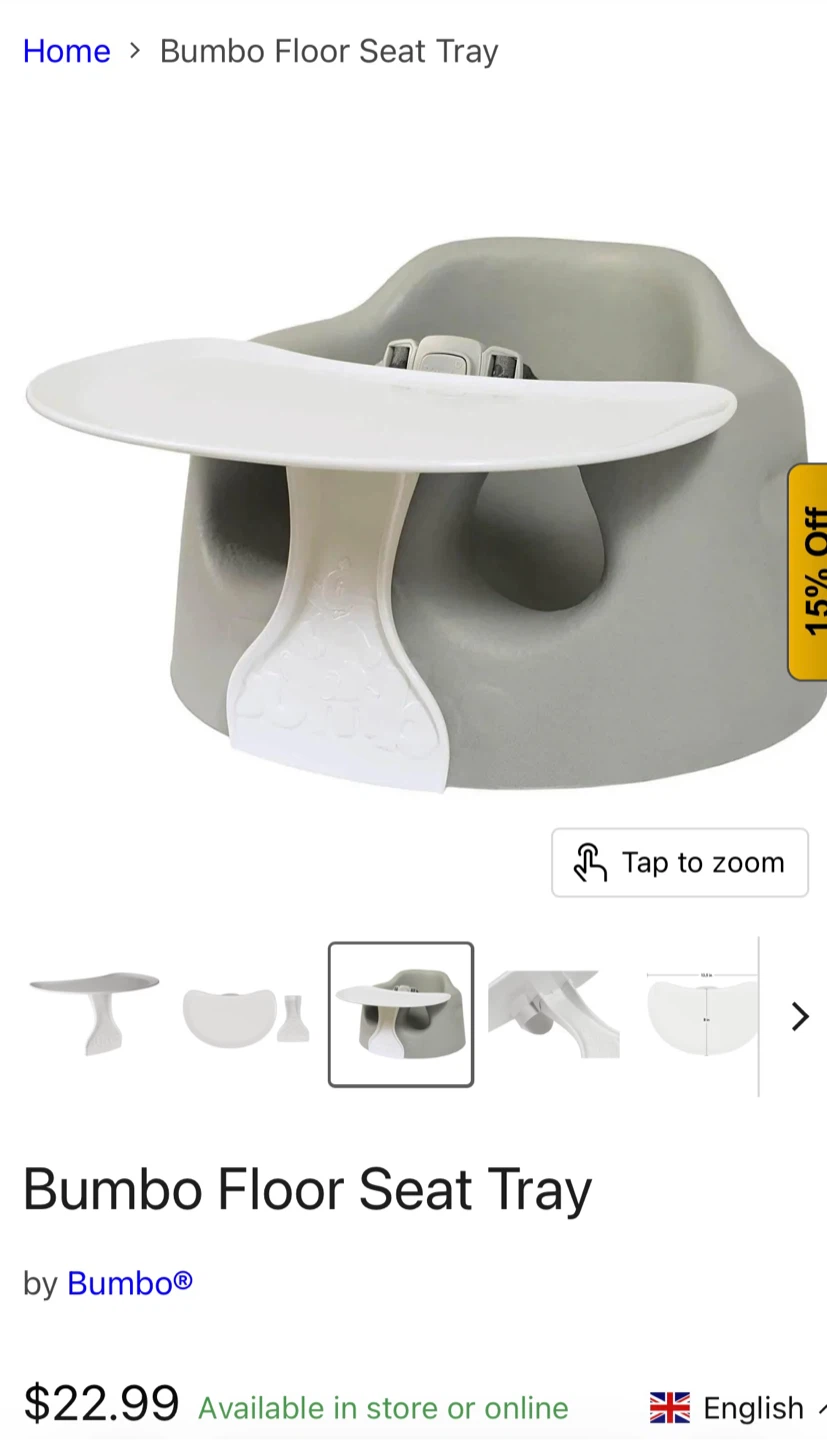 Bumbo Floor Seat + Tray - Cool Grey