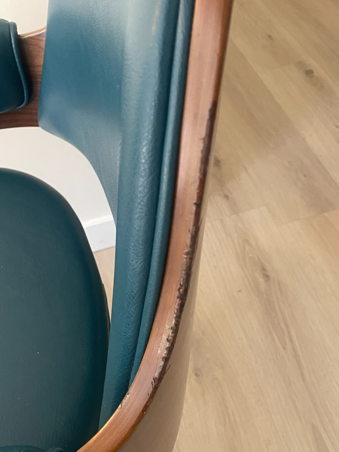 Teal Office Chair with Wood Accent - photo 3