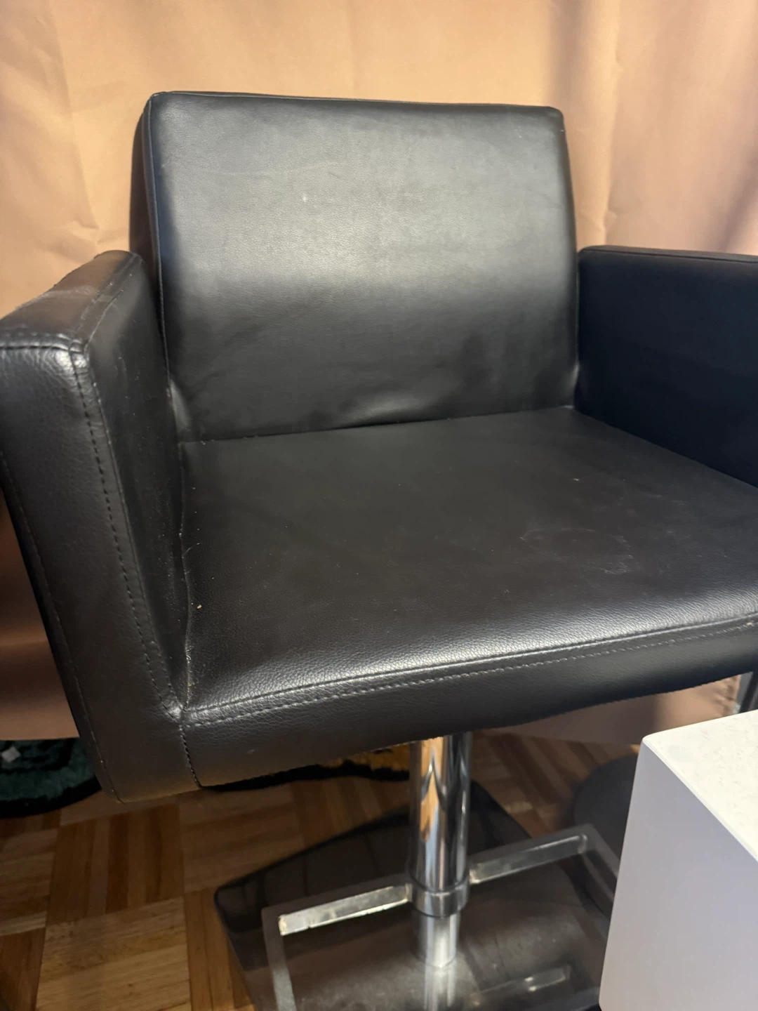 Leather adjustable counter stool