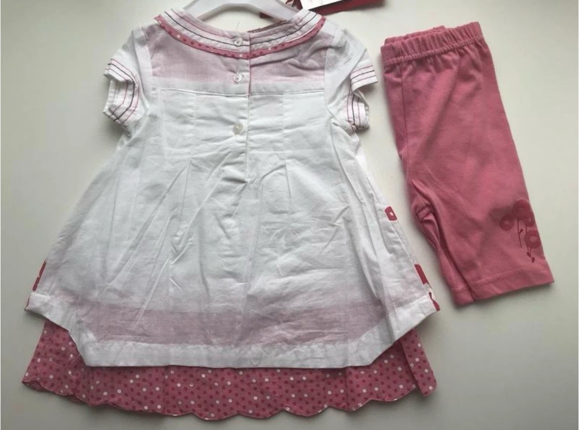 NEW Girls 2-Piece Tunic & Shorts Set 100% Cotton 3-6M - photo 2