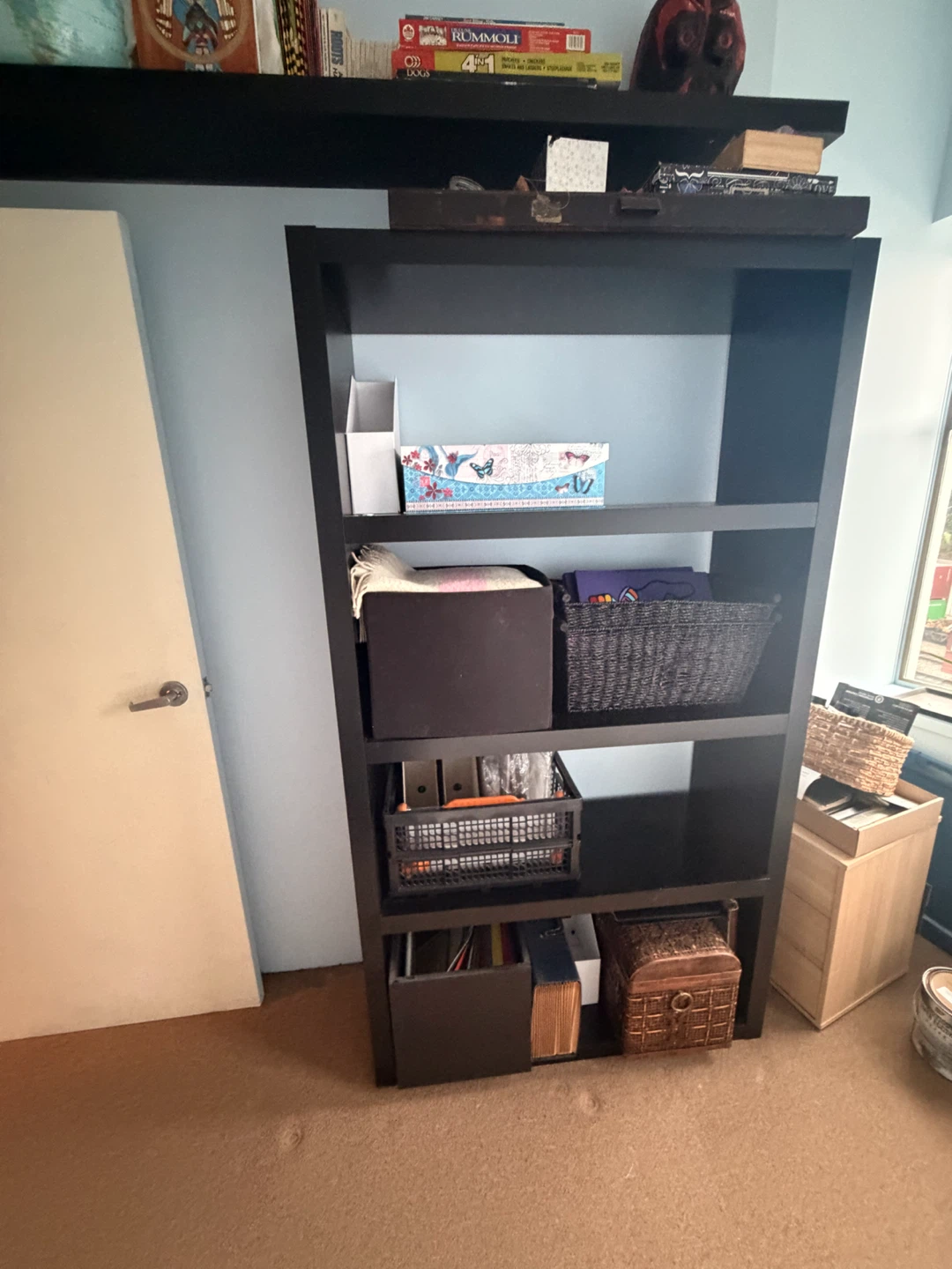 Black IKEA Bookshelf with 5 Shelves