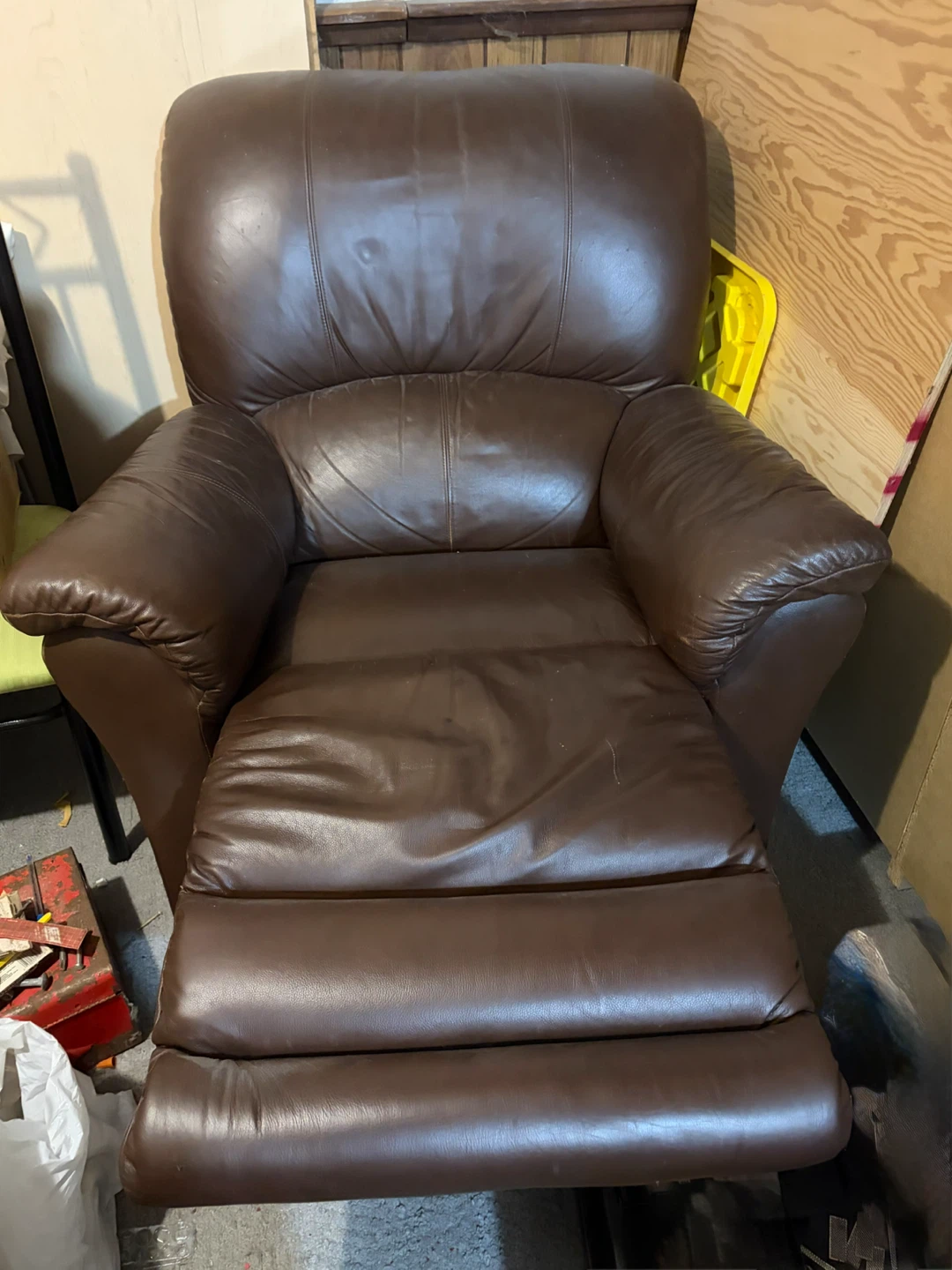 Brown Leather Couch and Recliner