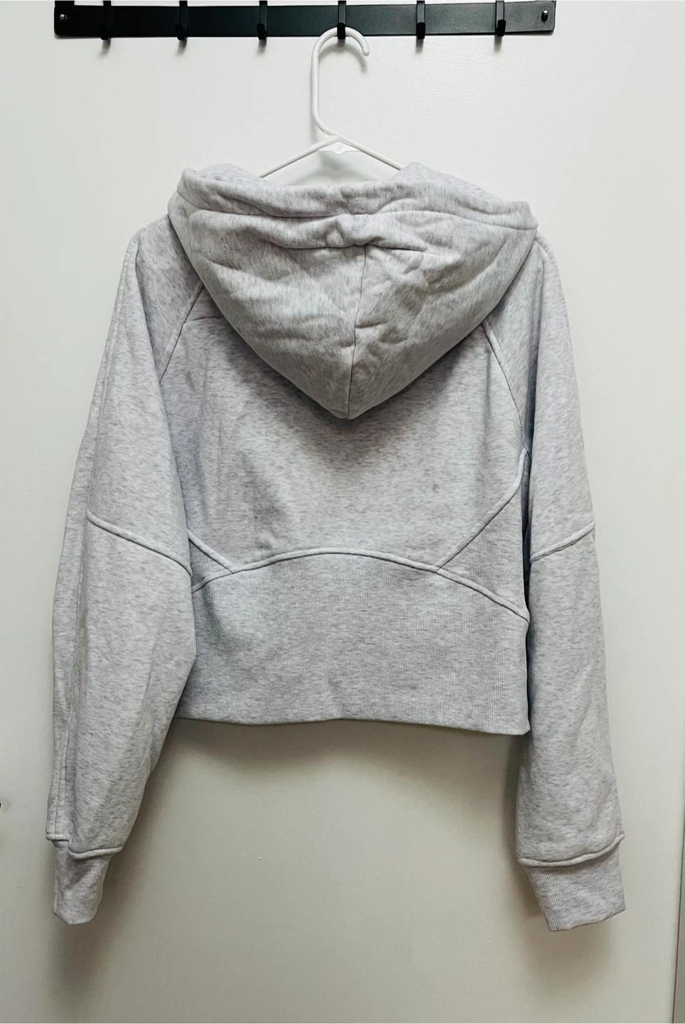Grey Cropped Half-Zip Hoodie - photo 2