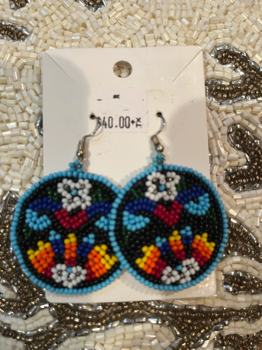 Beaded Hoop Earrings