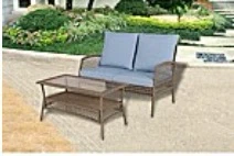 2- Piece Patio Loveseat and with Matching Coffee Table - photo 2
