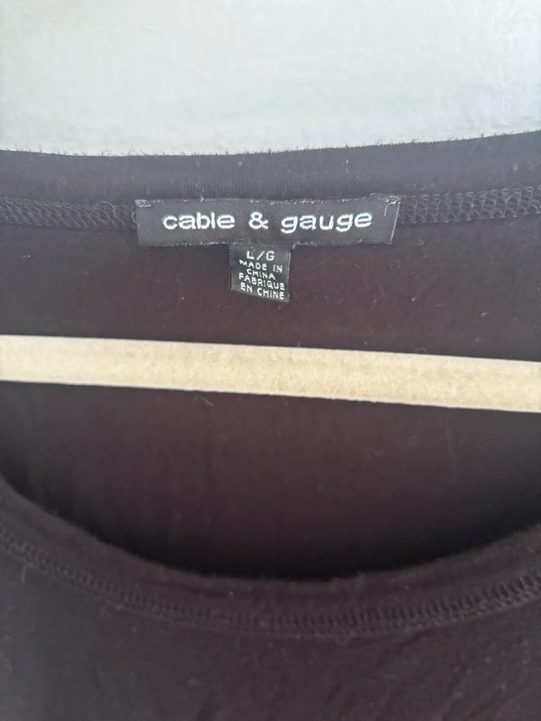 Cable & Gauge Black 3/4 Sleeve Top Size L - photo 2