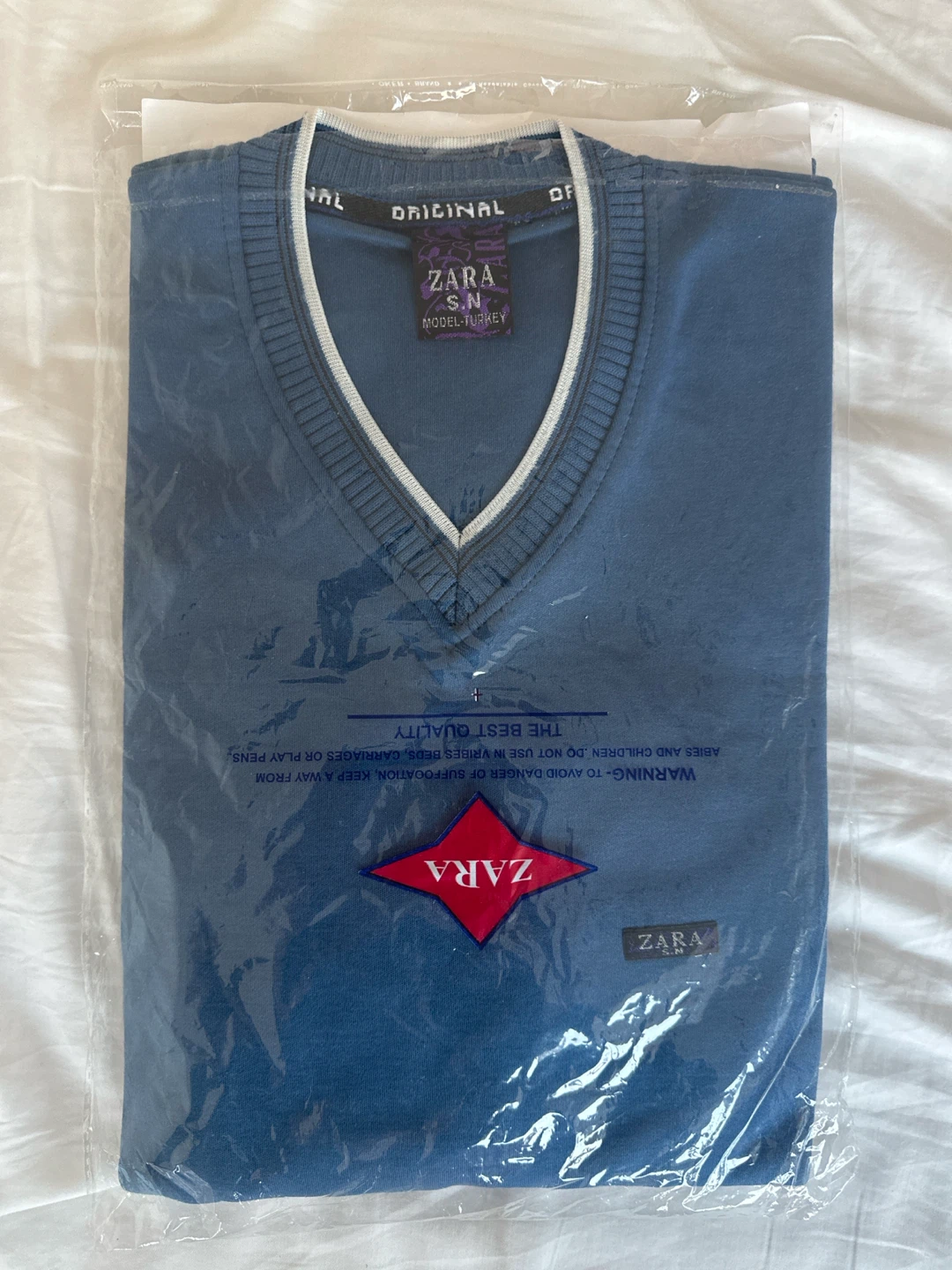 Zara V-Neck Sweater Blue S/M