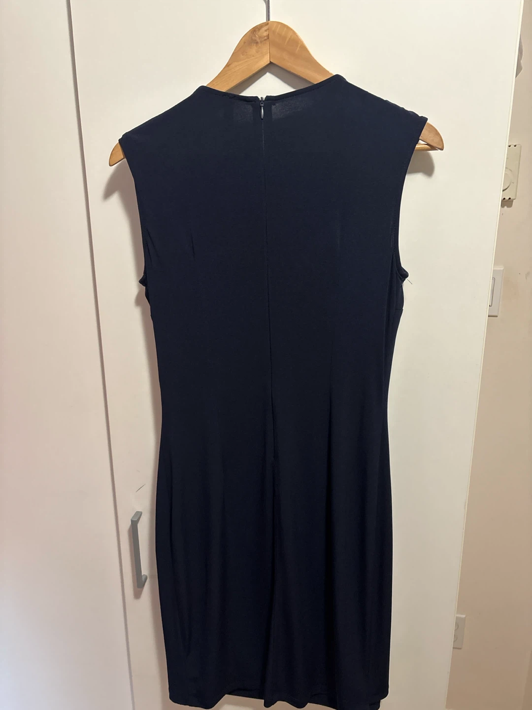 Navy Sheath Dress with Rhinestone Detail - photo 3