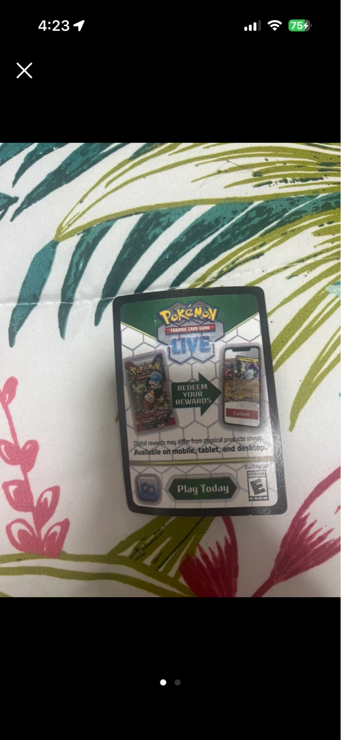 Pokémon Trading Card Game Live Rewards Card
