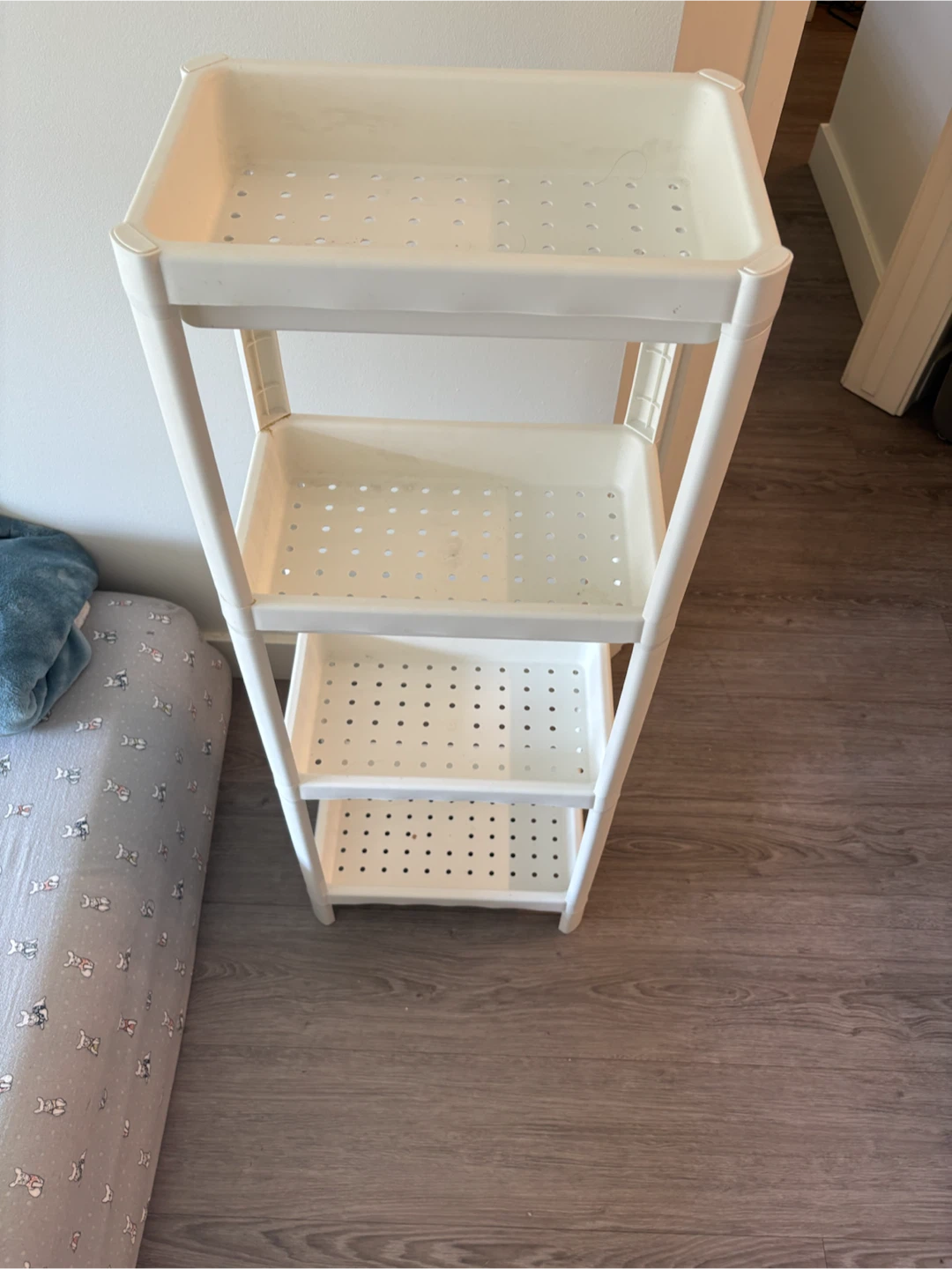 White 4-Tier Plastic Shelf Unit