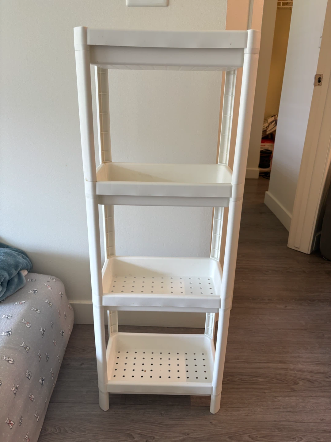White 4-Tier Plastic Shelf Unit - photo 2