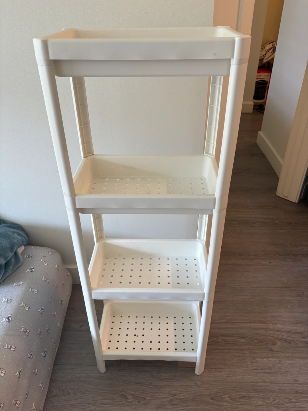 White 4-Tier Plastic Shelf Unit - photo 3