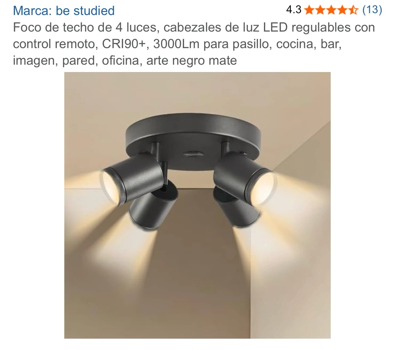 Black 4-Light LED Track Light Fixture